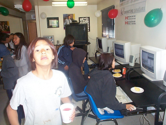 Besides the food our community members enloyed the computers and internet access.