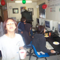 Besides the food our community members enloyed the computers and internet access.