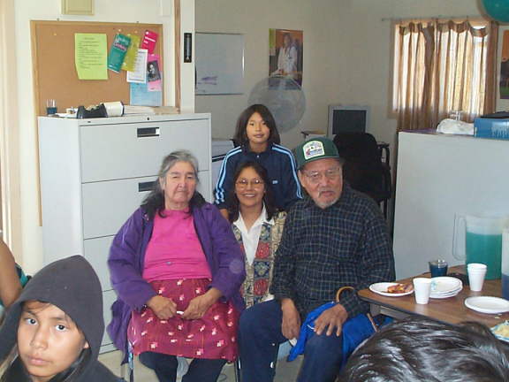 Here's a bit of a group photo with two of our elders and of course our E-Centre manager Darlene Rae.