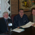 Signatories of the agreement from left to right, Mary Louise Hill, Provost and Vice-President of Lakehead University; Fred Gilbe