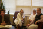 Julia O'Sullivan, Dean of Education at Lakehead University, Jackie Garwood and Stephen Chase, Director of Programs and Administr