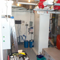 The mechanical room where the equipment rack will go.