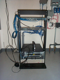 A cable modem wired in temporarily to confirm the equipment is functioning properly.