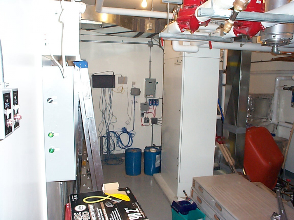 The mechanical room where the equipment rack will go.