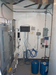 A closer view of the space with the telecom equipment.