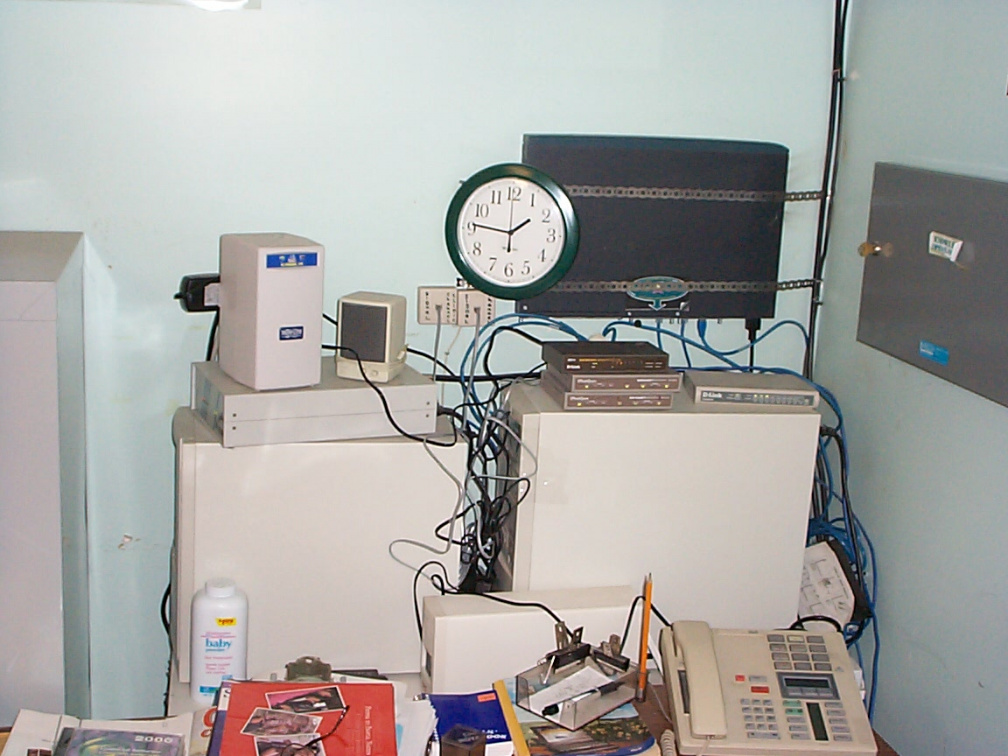 The network equipment at the school.