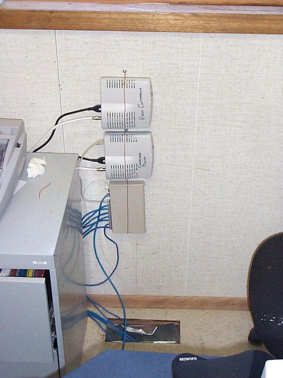 The cablem modems for data and video at the Band Office. The hub was already here, just moved fastened it to the wall.