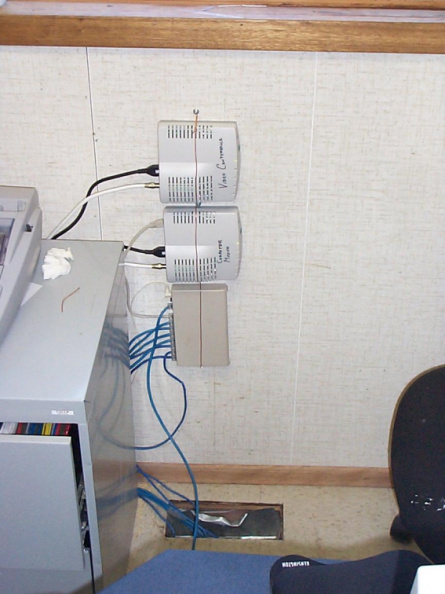The cablem modems for data and video at the Band Office. The hub was already here, just moved fastened it to the wall.
