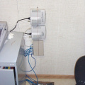 The cablem modems for data and video at the Band Office. The hub was already here, just moved fastened it to the wall.