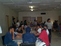 Here we can see the youth along with other community members waiting to be served.