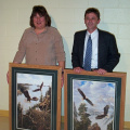 Wahsa Distant Education School Principal presented Sioux Mountain School with two beautiful paintings to decorate the halls of t