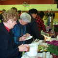 Some of the guests lining up for the goodies.