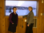 Christine and Elizabeth enjoying the view of Red Lake before dinner.