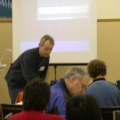 John Rowlandson getting set up for his presentation