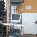 Network equipment rack installed by Blair Electronics.