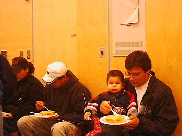 Donalds grandson George enjoys the feast with his grandson Touchan. (Five Generations!)