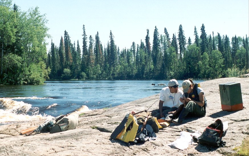 Jeremy &amp; Tracy during a lunch break on the Berens River