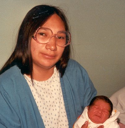 Ruth Skunk and her son Richard (June 1983)