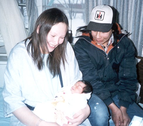 Caroline and Kerrest Thomas and their son Andrew (December 1985)