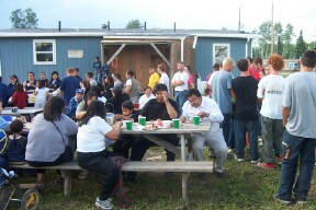 some people already enjoying their food.