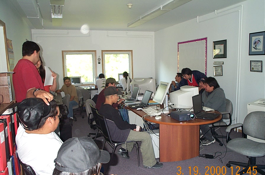 The computer lab set up in the SLAAMB board room.