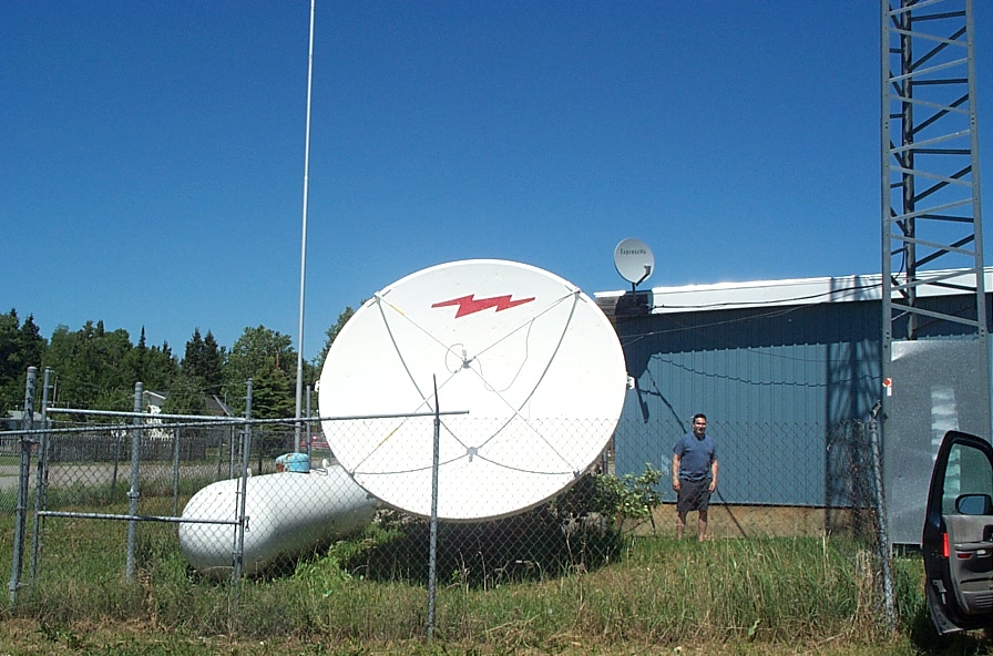 This is the TVO dish, propane and Direct PC Dish situated infront of the school.