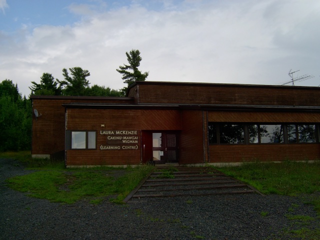 Temagami (Bear Island) had the two-way satellite installed at the school (fall, 2004)